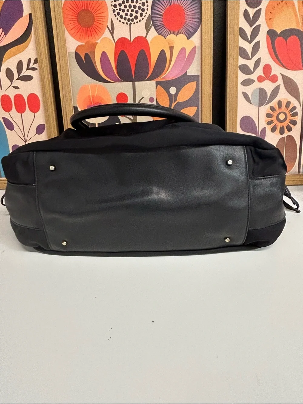Kate Spade New York Stevie nylon slouchy hobo with leather trim. Large